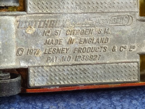 Vintage-Matchbox/Lesney- 1/64 Scale- Citroen S.M. - H10 - Picture 10 of 10