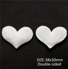 5 pc. PADDED Heart velvet flocked felties Love bow embellishment 1206914 38x30mm