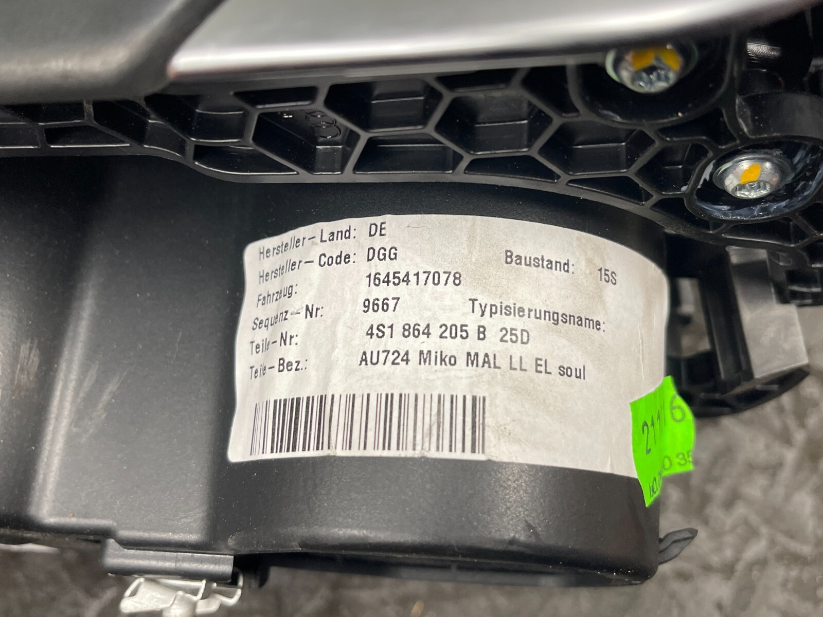 2017 AUDI R8 TRIM PANEL OEM 2018 4S1-867-036-B-38M