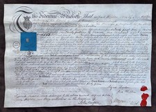 [Newport Wales] - 1845 Printer and Bookseller Apprenticeship Document on Vellum