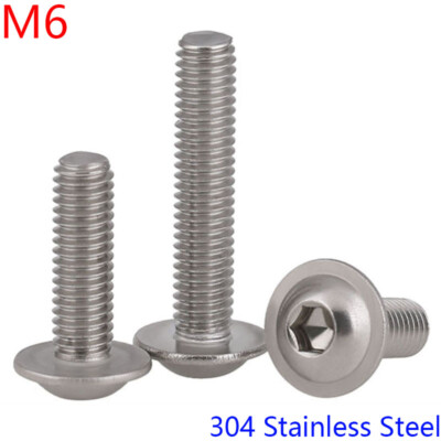 M6 304 Stainless Steel Flanged Button Head Bolts Hex Socket Hexagon Screws A2-70