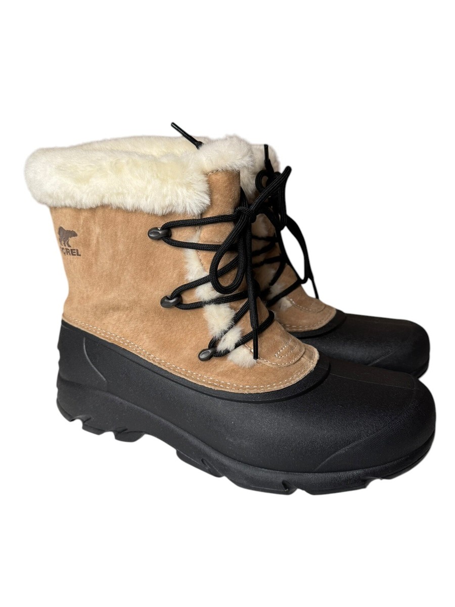 Sorel Womens Suede Snow Angel Waterproof Winter Boots Size US 11 Tan And  Black