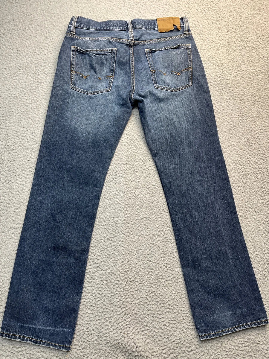 American Eagle Mens Jeans Size 30X32 Blue Slim Fit Dark Wash Denim Inseam 30