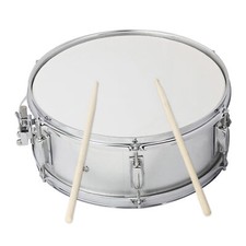 14 Inch Snare Drum Head with Drumstick Drum Key Strap for Students Silver D9D3