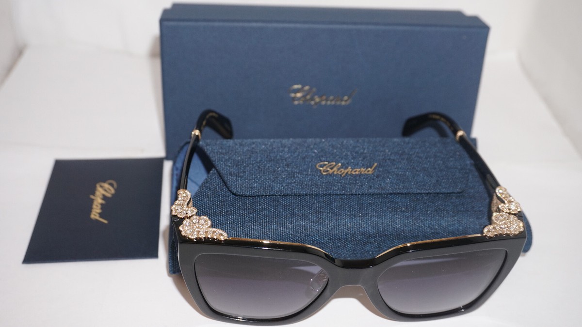 Chopard Sunglasses New Gold Crystal Black Limited 500 SCH330S 0700