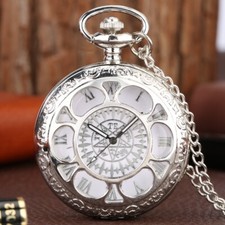 Black Butler Kuroshitsuji Cosplay Silver Pocket Watch Necklace Chain Unisex Gift