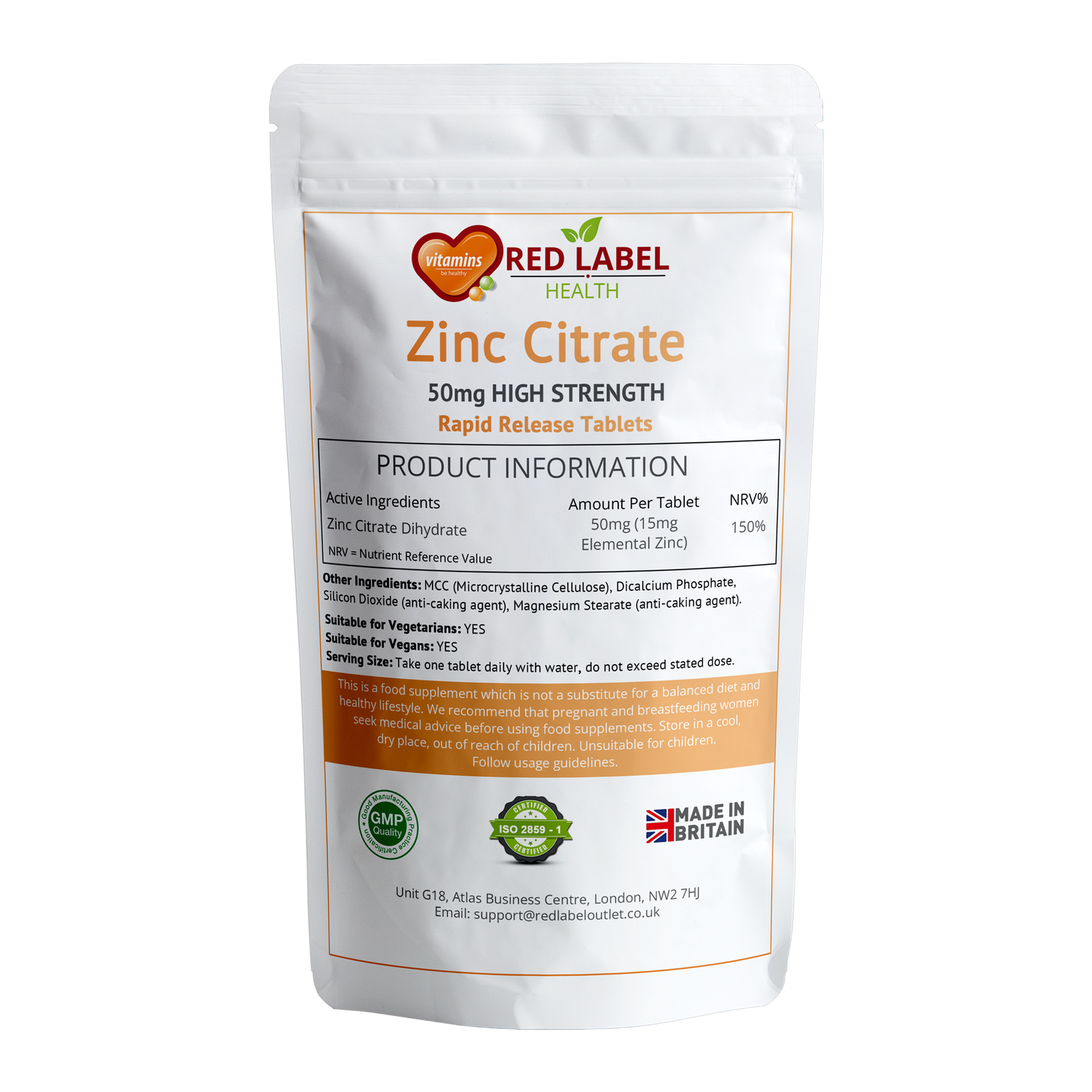 Zinc Citrate 50mg High Strength Tablets Immune Health Support Acne Skin eBay