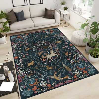 Floral Unicorn Rug,Folklore Decor,Cottagecore Decor,Fairy Woodland Decor,Whimsic