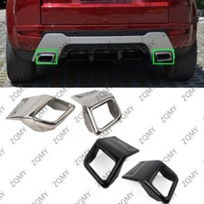 Fit Land Rover Range Rover Evoque 2010-2018 Silver Rear Bumper Exhaust Tube Trim