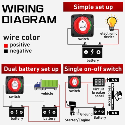 Battery Switch Isolator Cut Off Kill for Knob Marine Boat Camper Truck 12V 600 A - Picture 13 of 17
