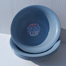 Lite Blue Sterilite Microwave Safe Soup & Salad Food Bowls 20 Oz Plastic 3pc
