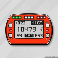 FLUORESCENT RED STYLE GEL STICKER FOR ALFANO PRO III EVO LAP TIMER - KARTING