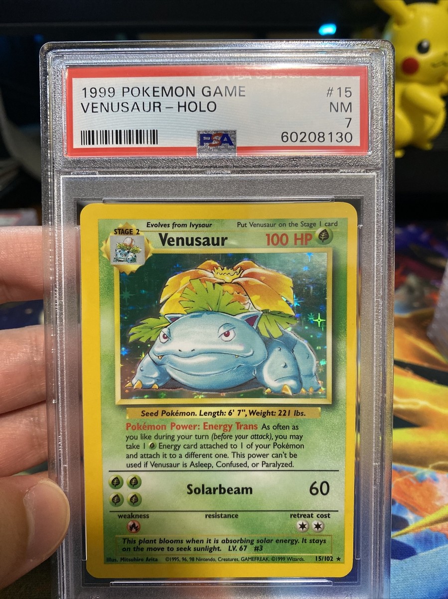1999 Pokemon Base Set Unlimited #15 Venusaur - Holo PSA 7 NEAR