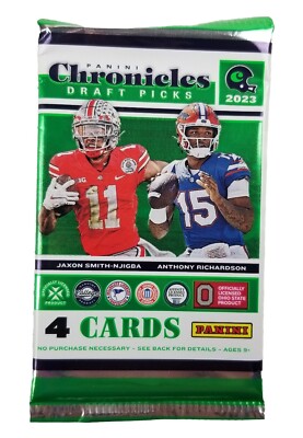 《NEW - SEALED 》2023 Panini Chronicles Draft Picks Football 4 card pack 