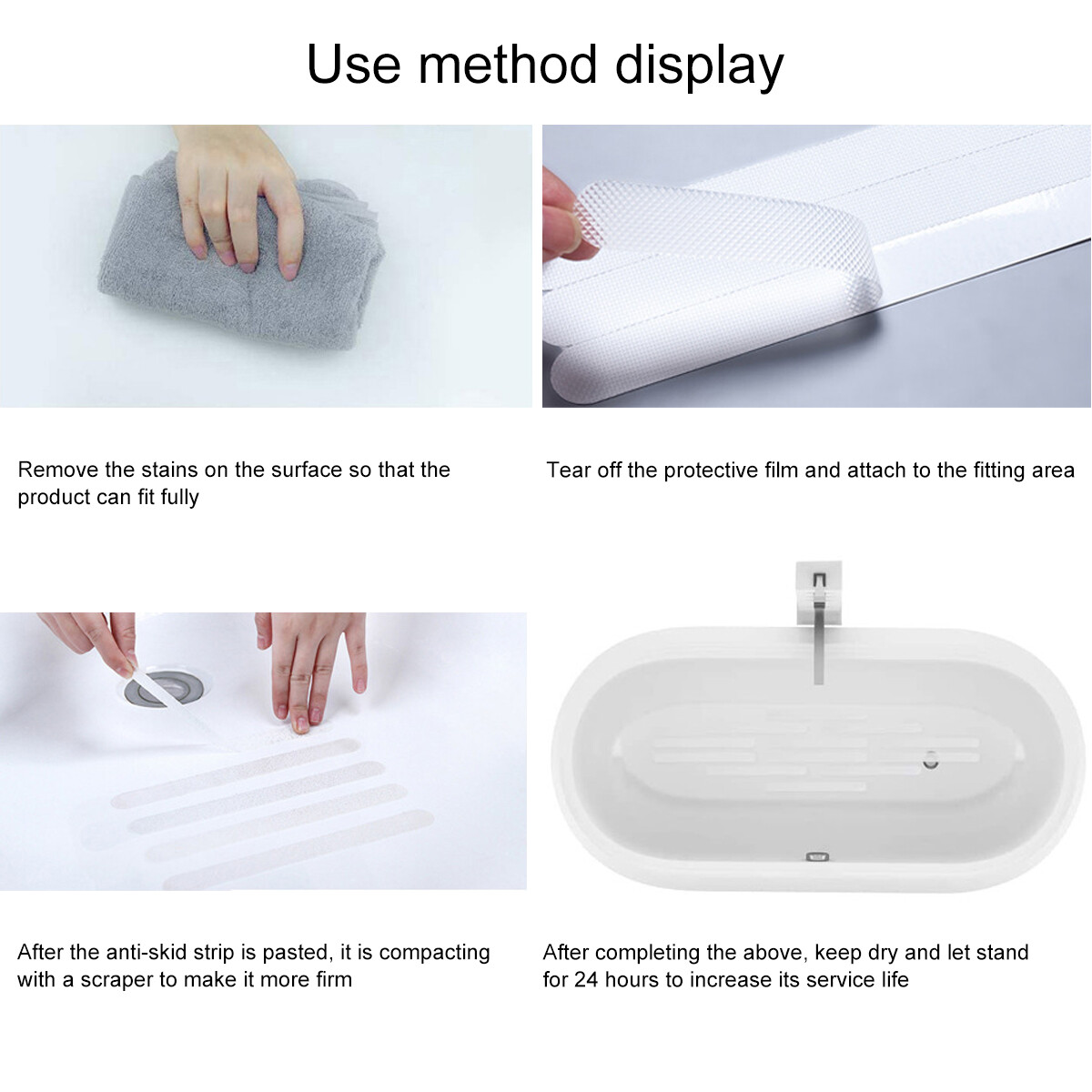 12x Non Slip Bath Mat Stickers Bathroom Shower Anti Skid Strips Safety Strong eBay