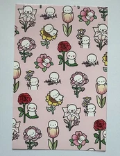 TCMC Emotis with Spring Flowers  Journaling Card - New - the coffeemonsterzco