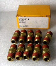 (10-Pk) Parker   MCVSP-4  Hex  Brass Nipple Fitting Brass 1/4" NPT, New