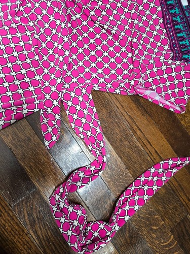 Pink Geometric Print Tie Waist Dress Donna Morgan - Picture 11 of 12