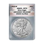 2022-W Burnished American Silver Eagle SP70 Advance Releases