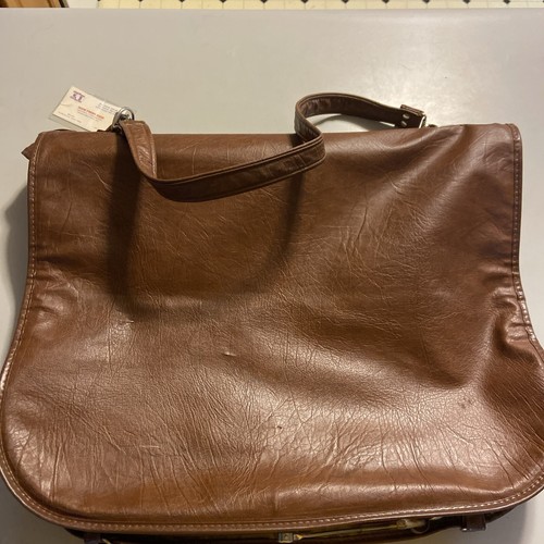 SAMSONITE Brown Faux Leather Vintage Hanging Wardrobe Garment Travel Bag Luggage - Picture 9 of 10