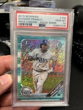 2019 Bowman Chrome 1st WANDER FRANCO Aqua Shimmer Refractor PSA 10 # /125