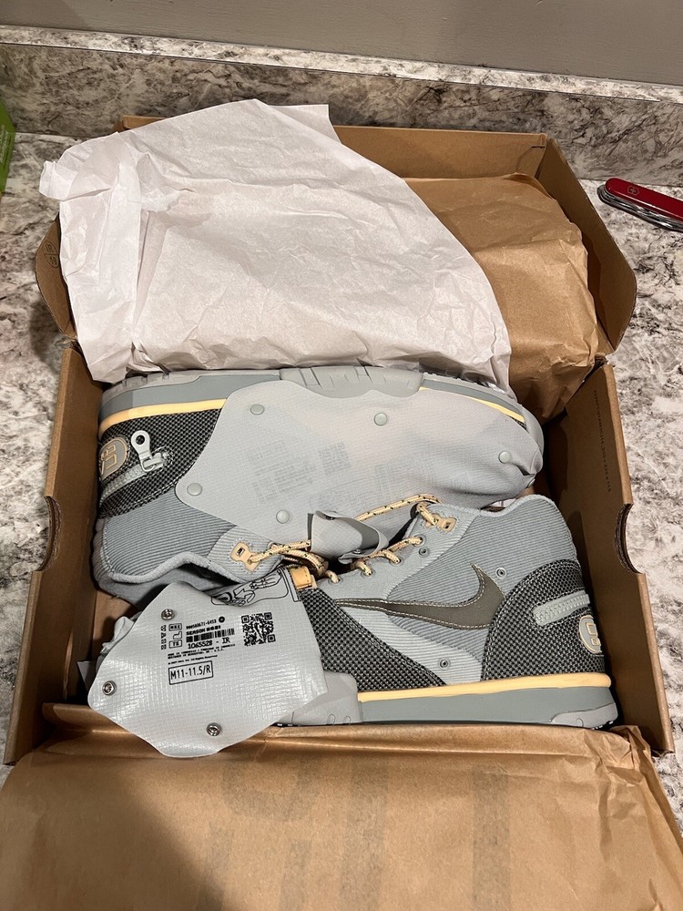 Nike Air Trainer 1 x Travis Scott Cactus Jack Grey Haze DR7515 001 Men Size 11
