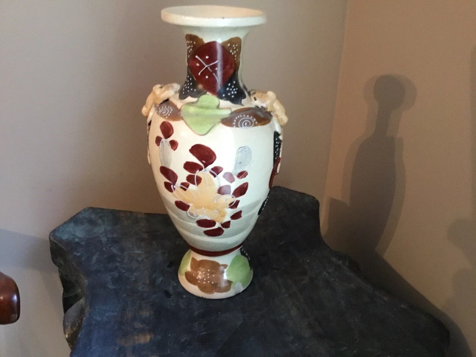 Jarrón antiguo japonés Satsuma Meji período muy antiguo del siglo XIX Foto 3 de 4