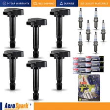 6 Ignition Coil & 6 Denso Platinum Spark Plug for Acura TL 2004-2008 3.2L UF242