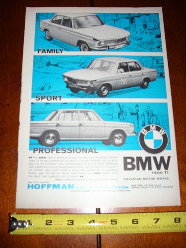 1965 BMW 1800 TI ORIGINAL AD - Imagen 2 de 3