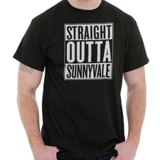 Straight Outta Sunnyvale California Travel Womens or Mens Crewneck T Shirt Tee