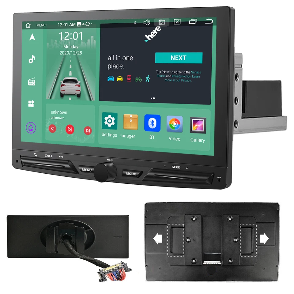 4+64G Wifi Apple/Android Carplay 10.1" Car Stereo Radio Single 1Din Touch Screen - Image 2 of 4