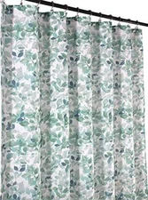  Hotel Quality Fabric Bathroom Shower Curtain: Lush Nature Leaf - Sage Green 
