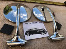 New Set 37 4 Inch Round Right And Left Vintage Style Side View Mirrors