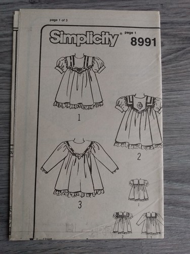 Vintage Baby Dress Sewing Pattern Gunne Sax UNCUT Fancy Party Size 1/2 & 1 - Picture 9 of 11