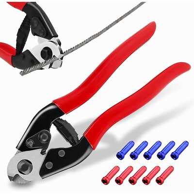 Bike Cable Cutter Heavy Duty Stainless Steel Wire Cutter with 10 Ferrules
