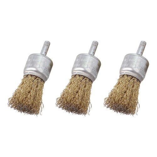 25 Mm Rotary Drill Wire Brush Brass Wheel Cup Metal Twisted Pencil Sanding Rust - Picture 5 of 12