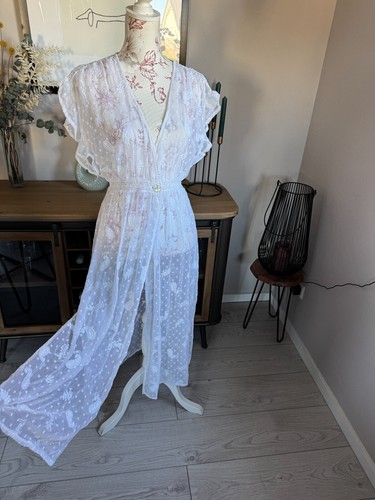 ZARA Kleid Sommerkleid Volants Strandkleid Kaftan Überwurf Weiß Spitz XS S 34 36 - Bild 2 von 7