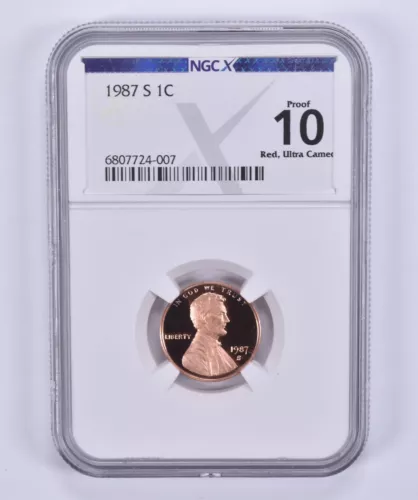 Proof 10 UCAM RD 1987-S Lincoln Memorial Cent NGC X NGCX