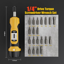 TAGVIT Torque Screw Driver 1/4" 10-70 In.Lb Set 21pcs