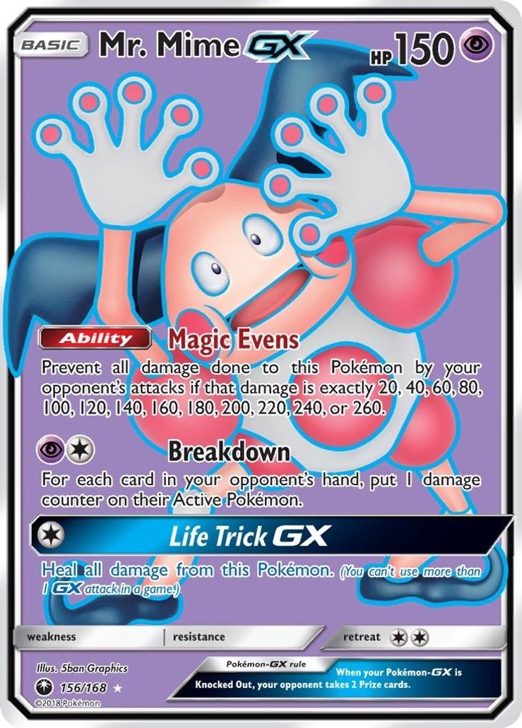 Mr. Mime GX - 156/168 - Pokemon Celestial Storm Full Art Ultra Rare Card NM