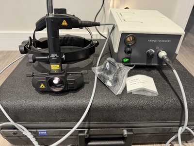 Heine Omega 150 Indirektes Ophthalmoskop mit Zeiss Visulus Laserblende im Etui