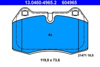 Bremsbelagsatz Scheibenbremse ATE 13.0460-4965.2 FüR BMW E38 7Er 725 Tds 728 730