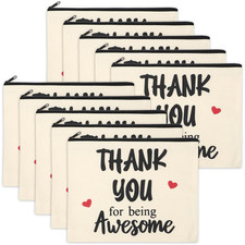 12 Pcs Inspirational Appreciation Gifts Bulk for Women Nurse Teacher Makeup Bags