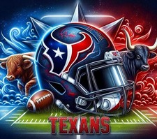 2 Houston Texans Full Color Waterproof Vinyl STICKERS 4.5x4 Car Decals