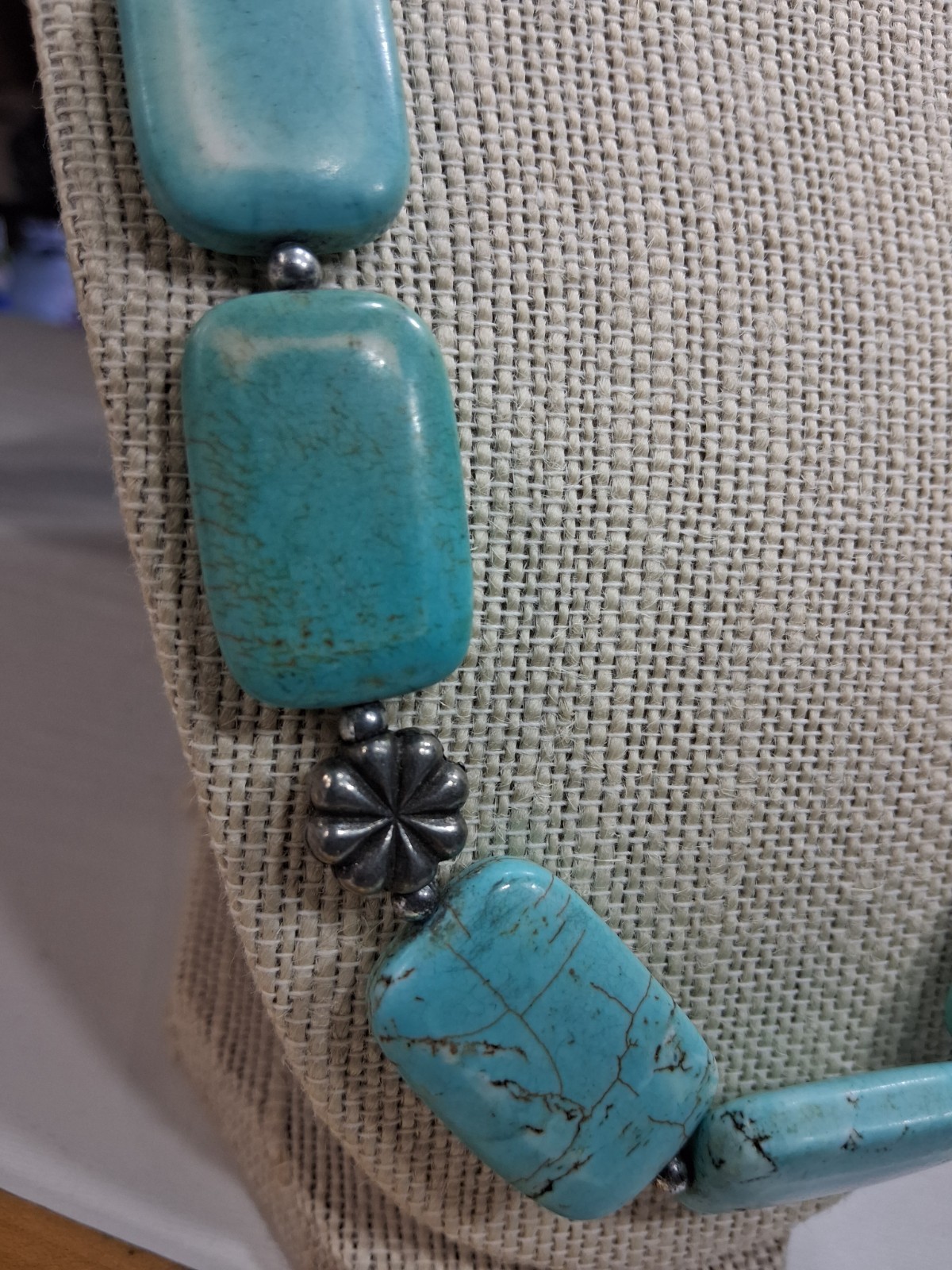 Natural Turquoise rectangular Gemstone Beads  Nec… - image 2