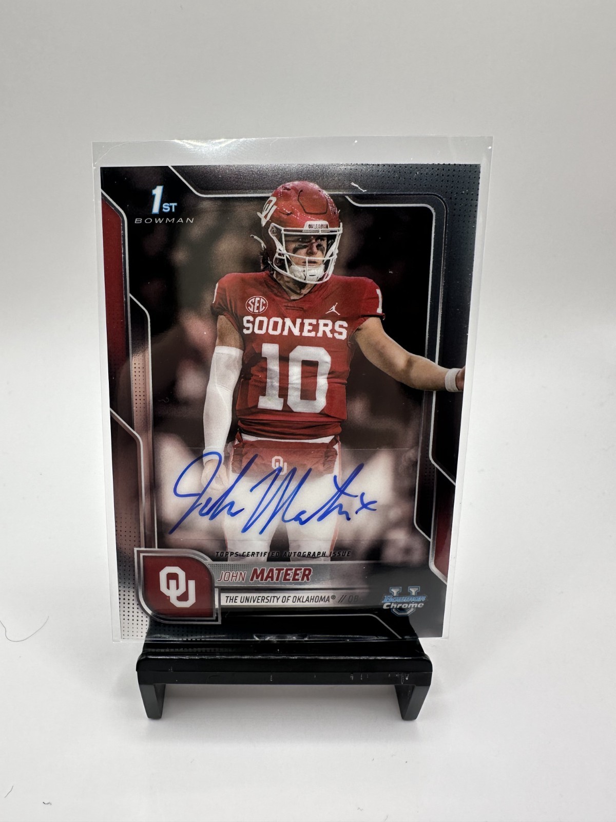 2025 Bowman Chrome U Autograph John Mateer #BCA-JM Bowman 1st Auto Oklahoma A16