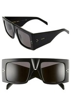 New Rare CELINE CL40105I 01A Flat Top Sunglasses, Black/Black Lens