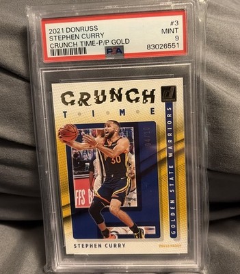 2021-22 Panini Donruss Crunch Time Stephen Curry #19 Gold /10 SSP PSA 9 Mint! 🔥