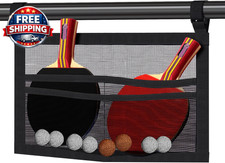 Ping Pong Paddle Holder, Hanging Mesh Storage Bag for Table Tennis Rackets Bal