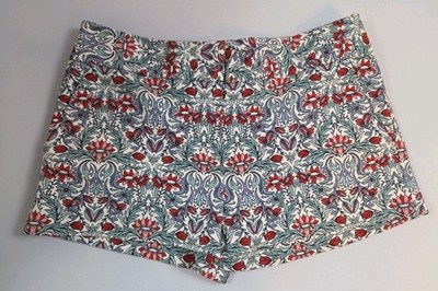 Loft Multi Color Floral Chino Shorts Comfort Stretch Size 2